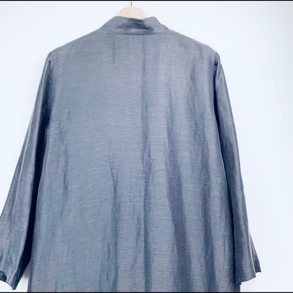 EILEEN FISHER Silk & Linen open front Jacket - Picture 4 of 7